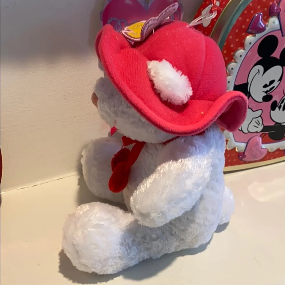 Pink White Bear stuffed animal plush toy Little Girl Party Gift Balloon weight
